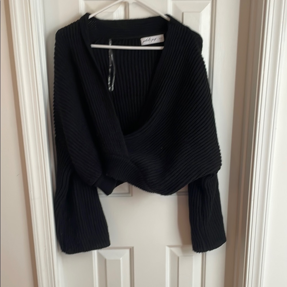 Petal & Pup Black V-Neck Sweater